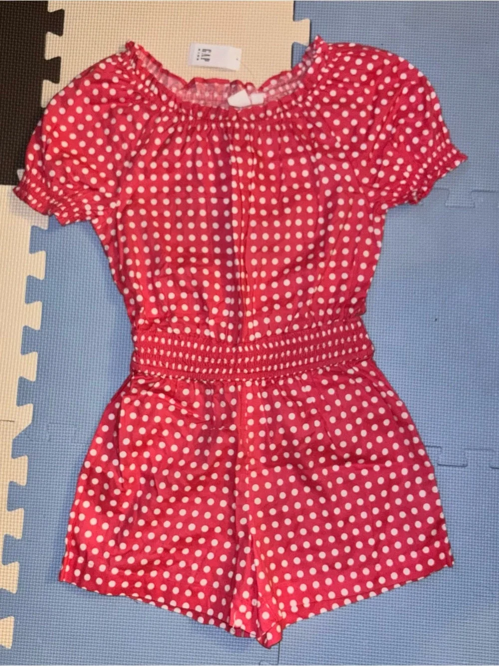 Gap Kids red and white polka dot romper